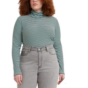 Levi's  Women's Trendy Plus Size Moon Rib Turtleneck Top Size 4X Green NWT